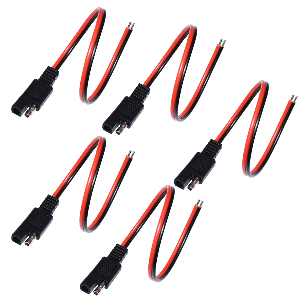 5 個 SAE 電源自動車用延長ケーブル 18AWG 30CM 2 ピン SAE コネクタケーブル付きクイックディスコネクト延長ケーブル