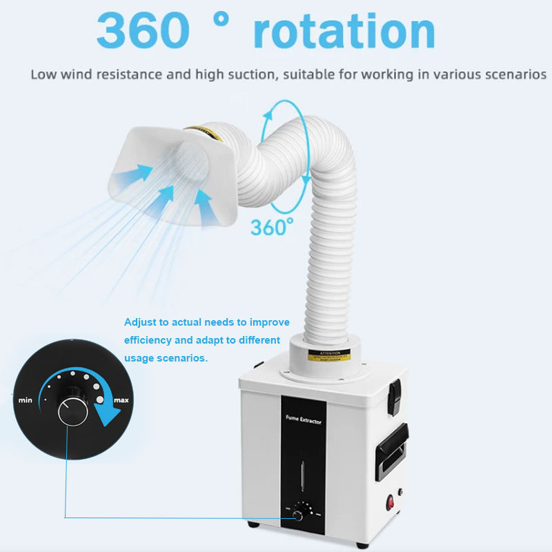 レーザー彫刻 CNC マシン用 50W ヒューム抽出器 - 3 段階フィルター付き煙清浄機 溶接修理空気清浄システム