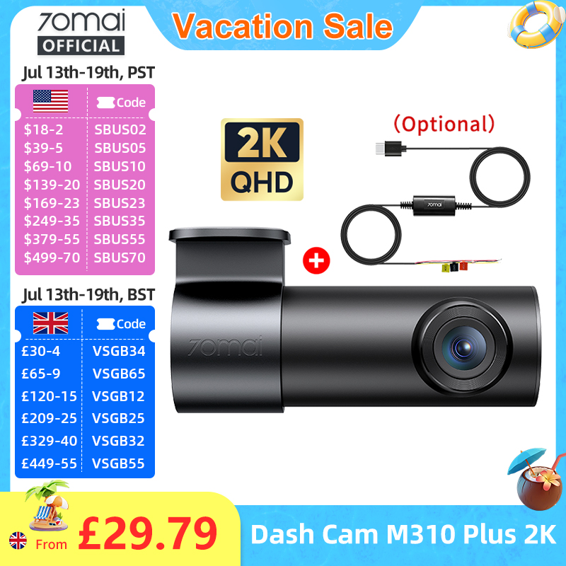 70mai ダッシュカム M310 プラス 2K 1440P スーパーナイトビジョン F1.55 絞り 70mai M310 2K 車 DVR 24H パーキングガード WIFI