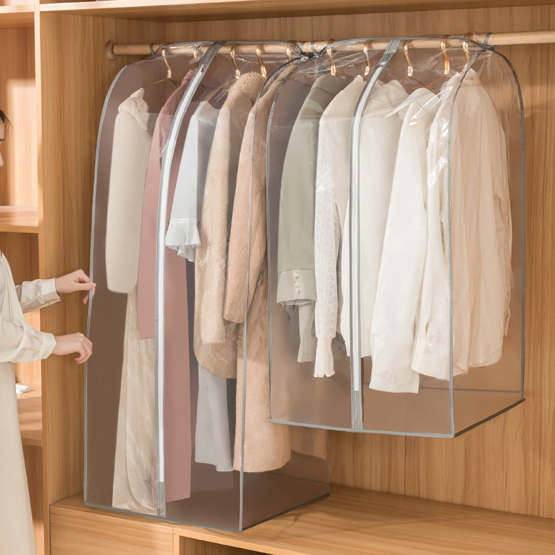 衣類ダストカバー寝室のクローゼット吊り床透明家庭用コートダストカバー衣服ラックカバー収納オーガナイザー