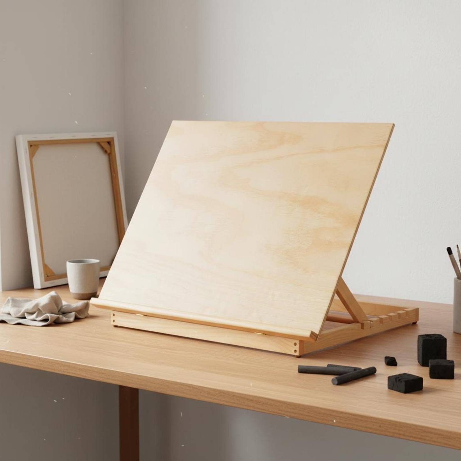 ポータブルアートイーゼルセット 2 in 1 折りたたみ式描画イーゼル 調節可能な描画ボード 筆記用具棚 木製スケッチボード デスク用