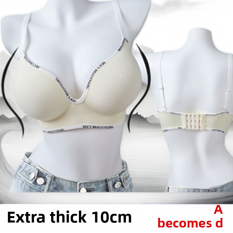 プッシュアップブラジャー抗たるみ 10 センチメートル厚いパッド入りシームレスな目に見えない下着女性のための AB カップ快適なワイヤレス薄手の裏地