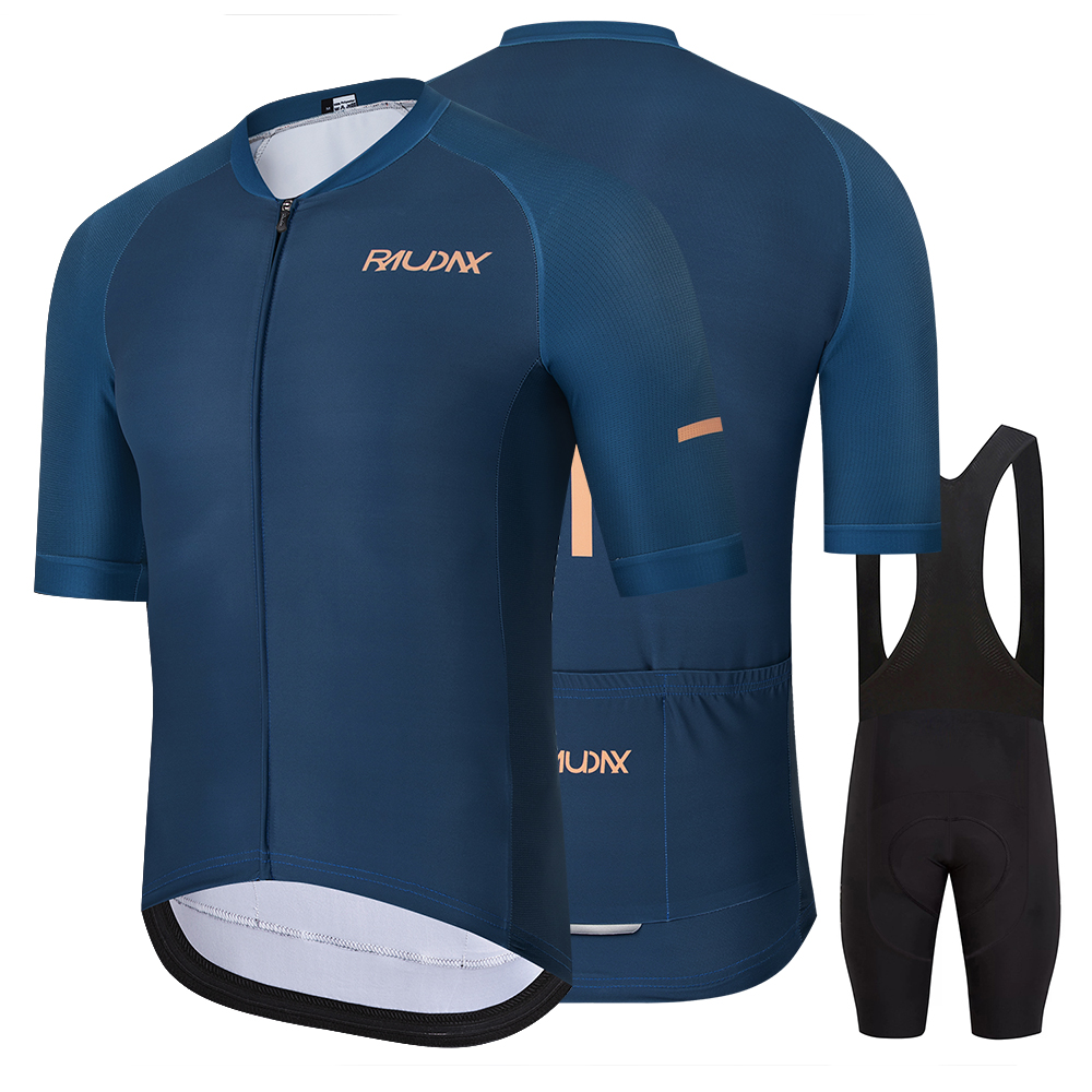 Raudax メンズ サマー ロード バイク ウェア レーシング ウェア 通気性 サイクリング ジャージ セット - Ropa Ciclismo Maillot