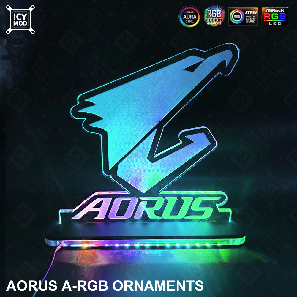A-RGB AORUS 図 5V3Pin GIGABYTE Eagle Belief シャーシ装飾 Aorus PC LED 虹照明 MOD アクリル照明パネル
