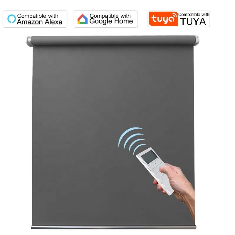 電動電動シェード TUYA WIFI スマートブラインド Alexa Google 対応完全遮光生地
