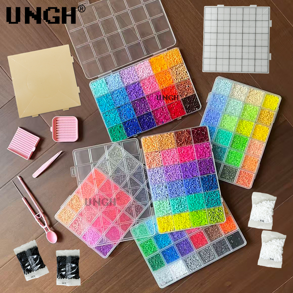 UNGH 40000 個 2.6 ミリメートルパーラーマードビーンボックス 4 個ベースプレートフュージョンビーン手作り DIY ジュエリーブレスレットイヤリングアクセサリー