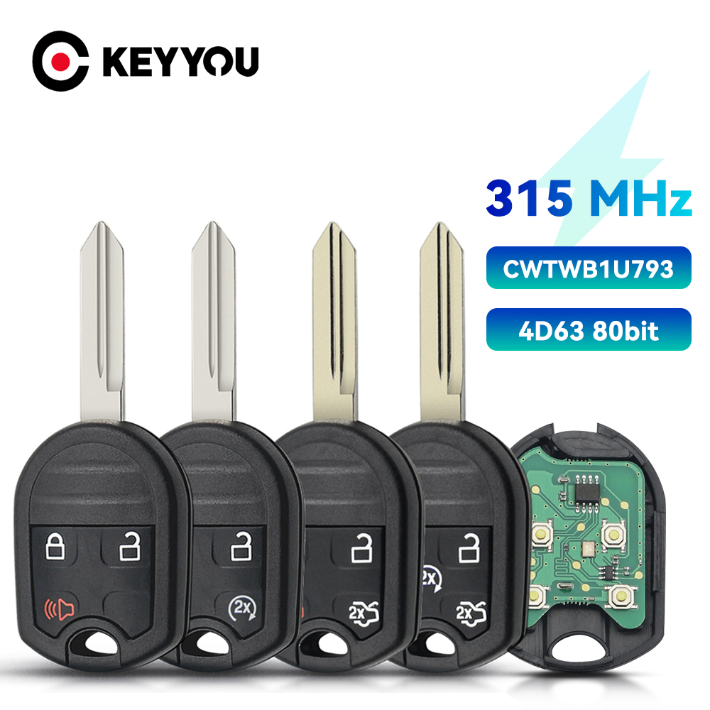 KEYYOU CWTWB1U793 リモート車のキー 3/4/5 ボタン Fob 315MHz 4D63 チップフォードフレックスエクスプローラートーラスマスタング 2010 2011 2012 2013 アップ