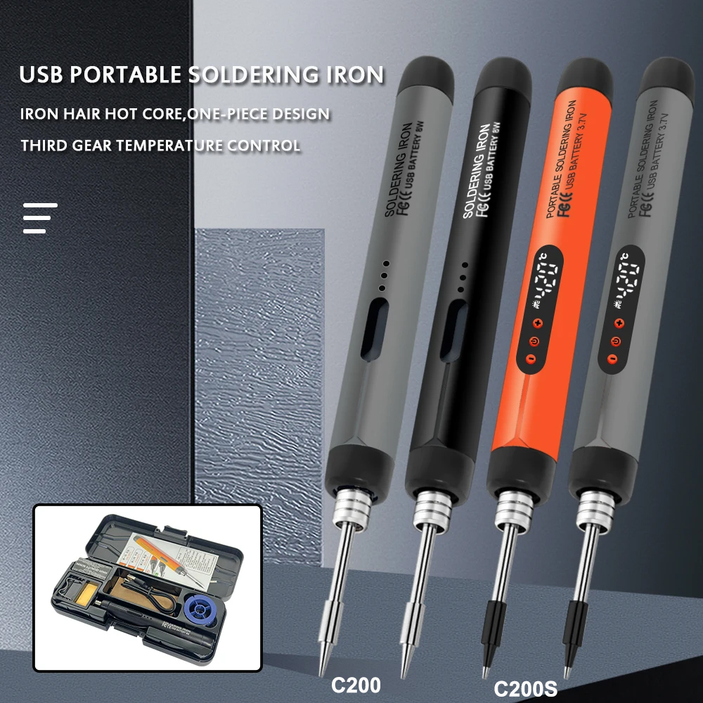 USB ワイヤレスデジタル電気はんだごてキットコードレス調節可能な温度 300-450℃ スマート溶接はんだツール