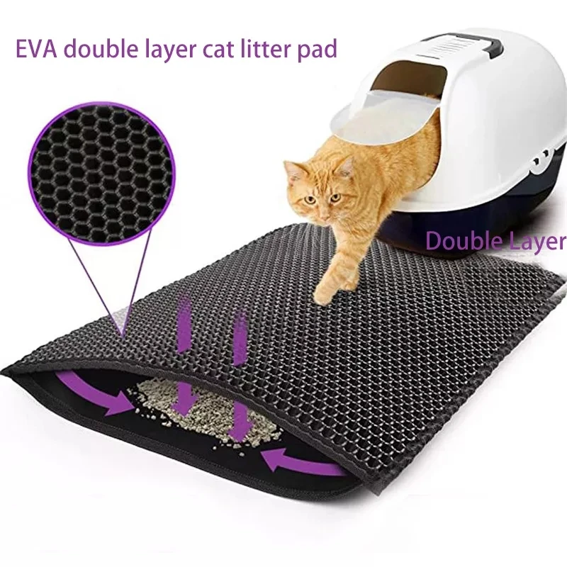 猫砂マット ギフト付き 二層防水ペットトイレマット 滑り止め砂猫パッド 洗えるベッドマット クリーンパッド製品