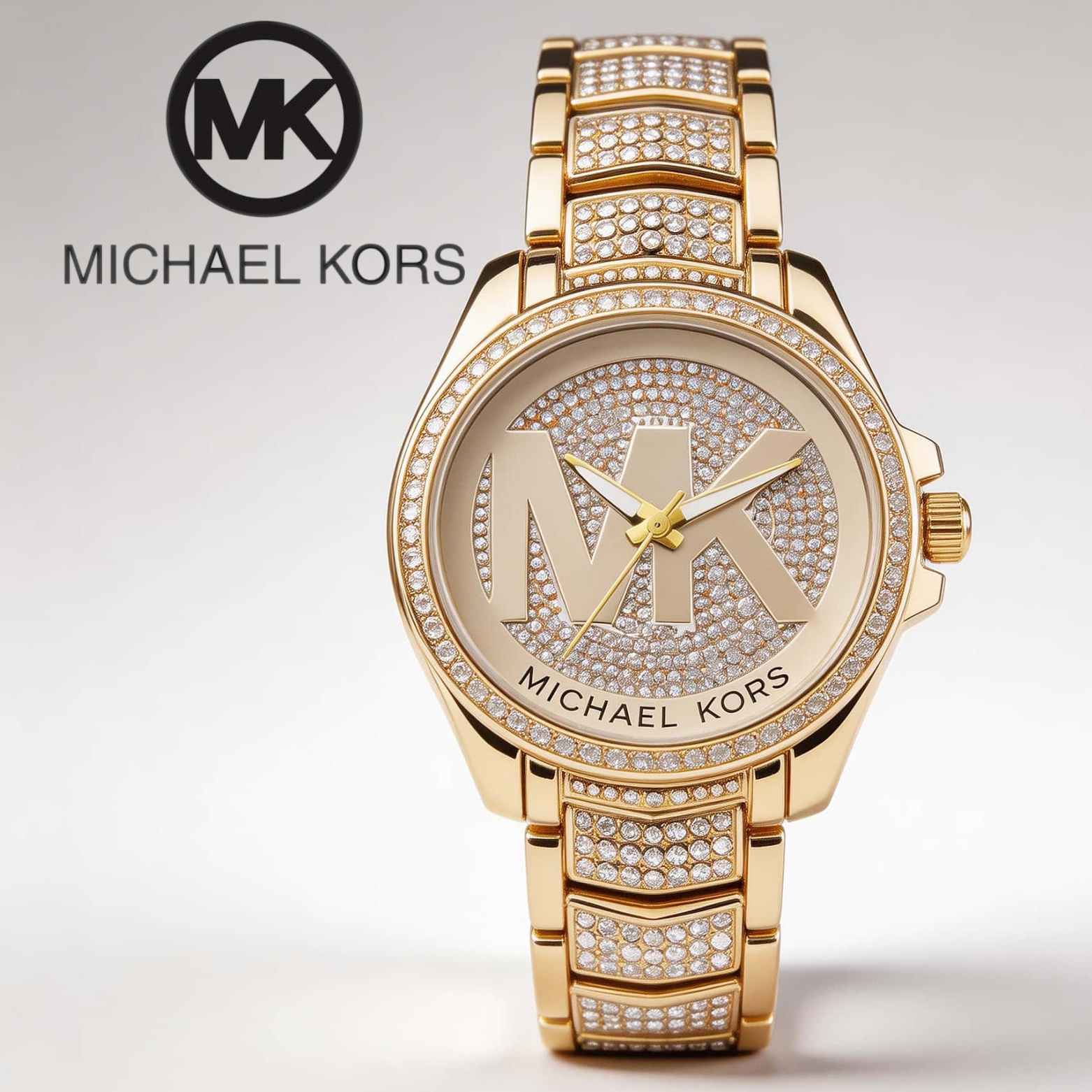 Michael Kors レディース ファッション クォーツ時計 エレガントなダイヤモンドがちりばめられた高級合金タイマー 女性へのギフト スタイリッシュなビジネススタイル