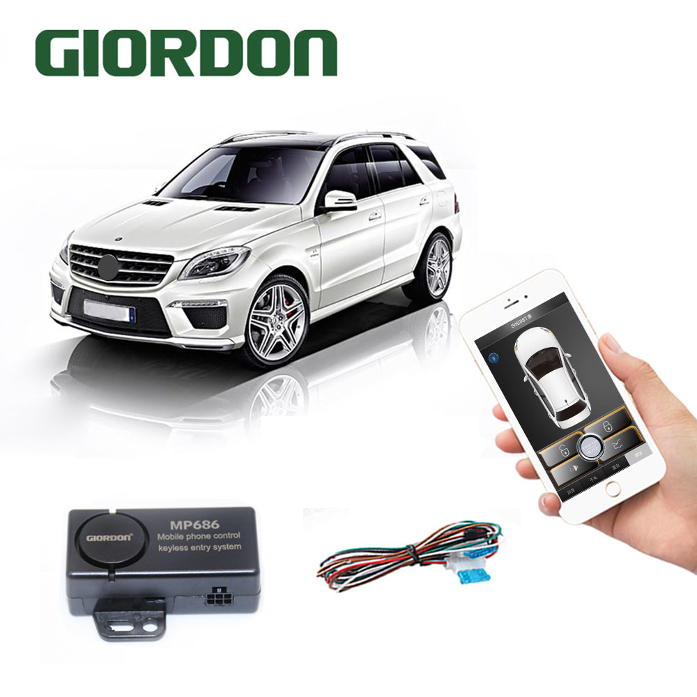 GIORDON リモートスタートと Bluetooth 制御スマートキー車警報システム携帯電話制御キーレスエントリー