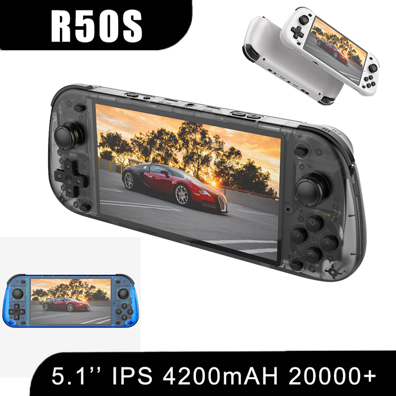 新しい R50S レトロ携帯ゲーム機 5.1 インチ大画面 Linux システム 854*480 4200mAh ビデオゲームプレーヤー少年ギフト
