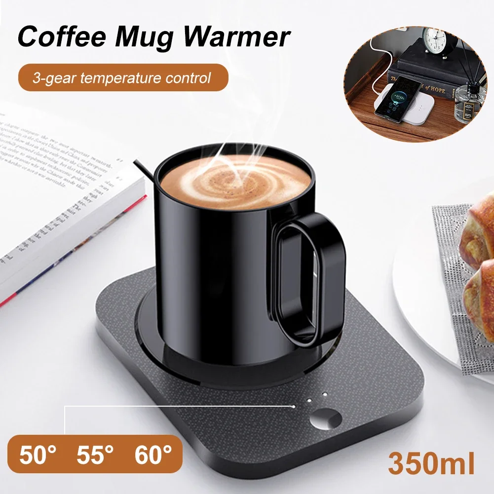 USB ワイヤレス充電カップウォーマーパッドコーヒーミルクティー水マグヒーター 3 ギア温度加熱コースターホームオフィスカップマット