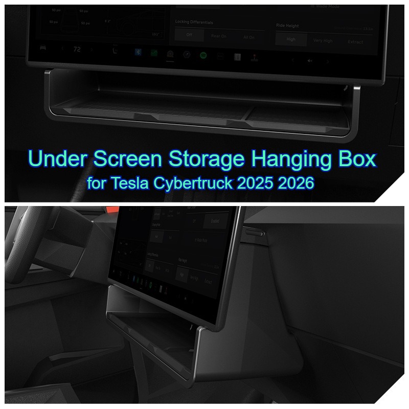 画面下収納ボックス テスラサイバートラック 2024-2025 中央制御隠し収納ボックスオーガナイザートレイアクセサリー