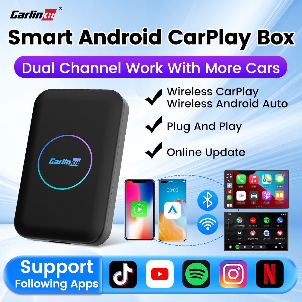 CarlinKit LITE S HDMI 5-In-1 Android TV ボックススマート CarPlay Android 自動ワイヤレス Adatper 車用ビデオ再生 YouTube Netflix