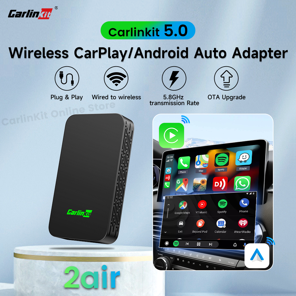 Carlinkit 5.0 2air Carplay ワイヤレス Android 自動ワイヤレスアダプタトヨタマツダフォード Vw プジョーシュコダ起亜 Haval Wifi BLE