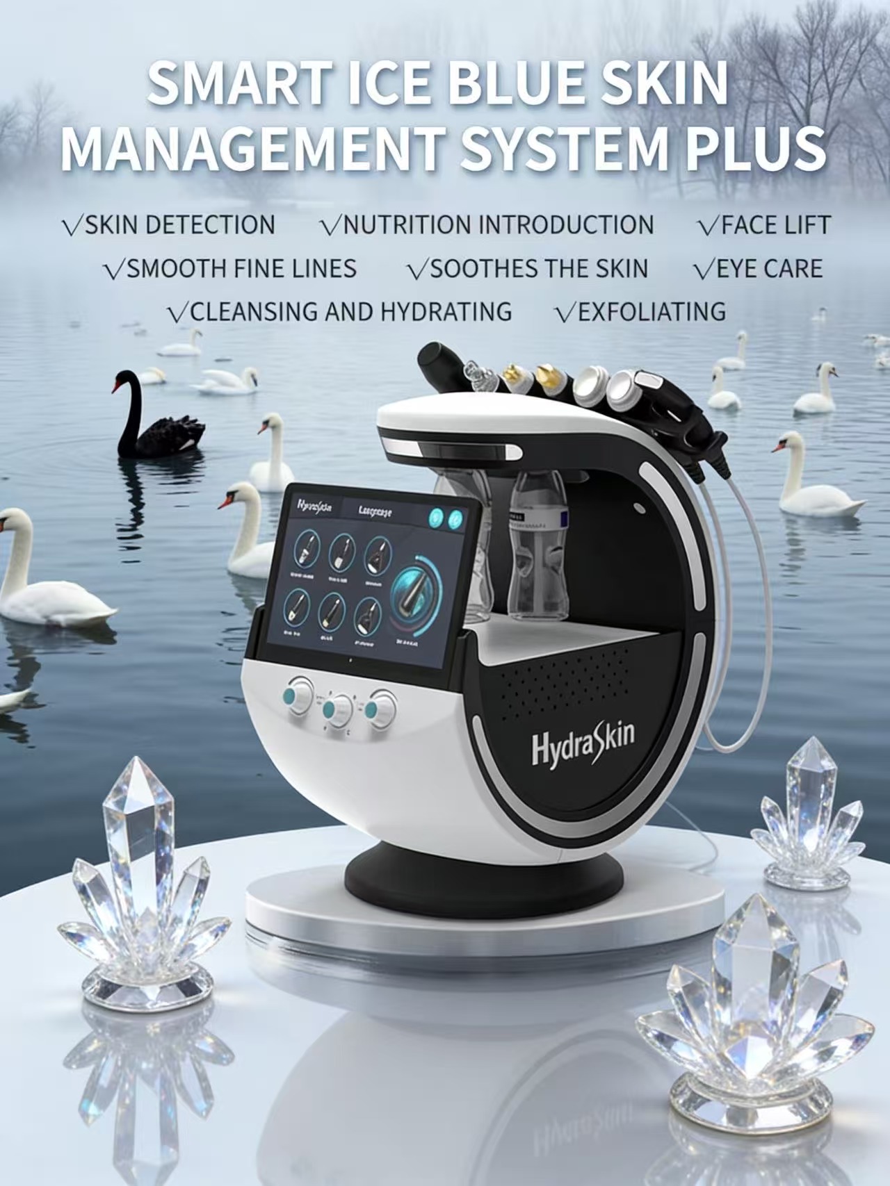 7 In 1 Hydra Dermabrasion H2O2 Machine Cleaning Facial Skin Machine Professional Facial Care Anti Aging Skin Analysis Devices