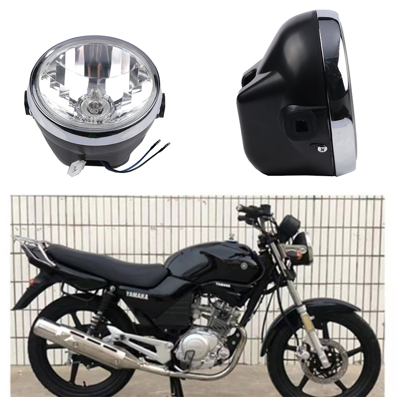 1pc 7 インチモトフロントヘッドライトランプラウンドヘッドランプクラシックヤマハ YBR125 YBR 125 2002-2013 35 ワット 3500 18K モトヘッドライト