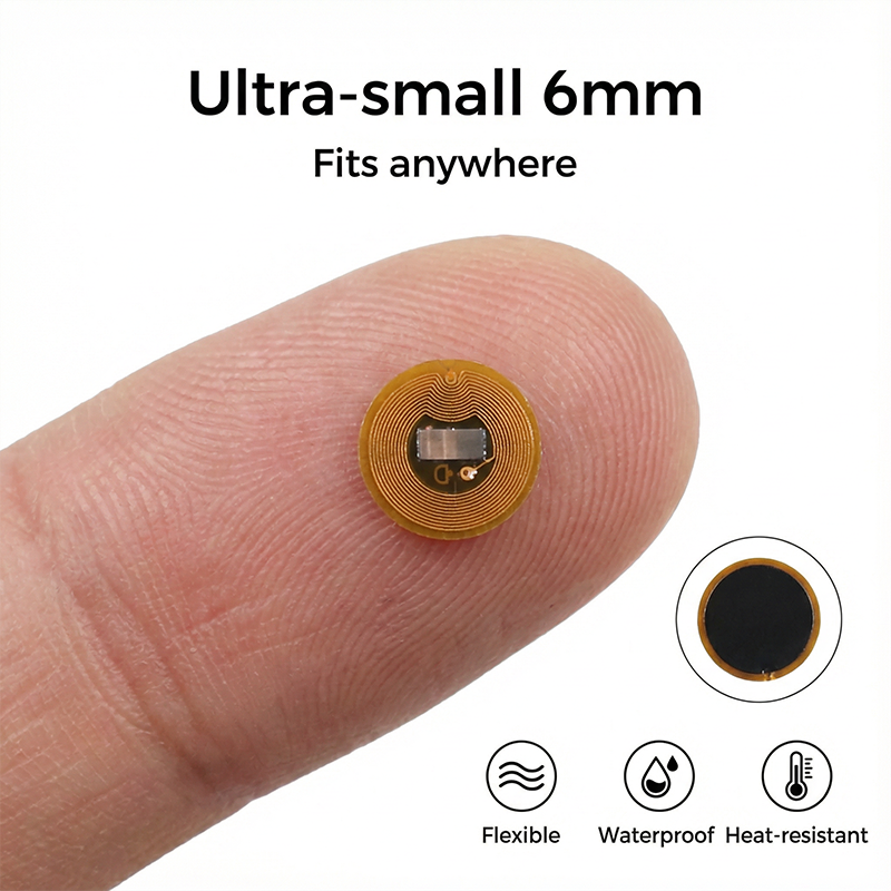 直径 6 ミリメートル NXP NTAG213 NFC タグプログラム可能な RFID ステッカーラウンド防水フレキシブル FPC 電話ウェアラブル用 NFC ラベル