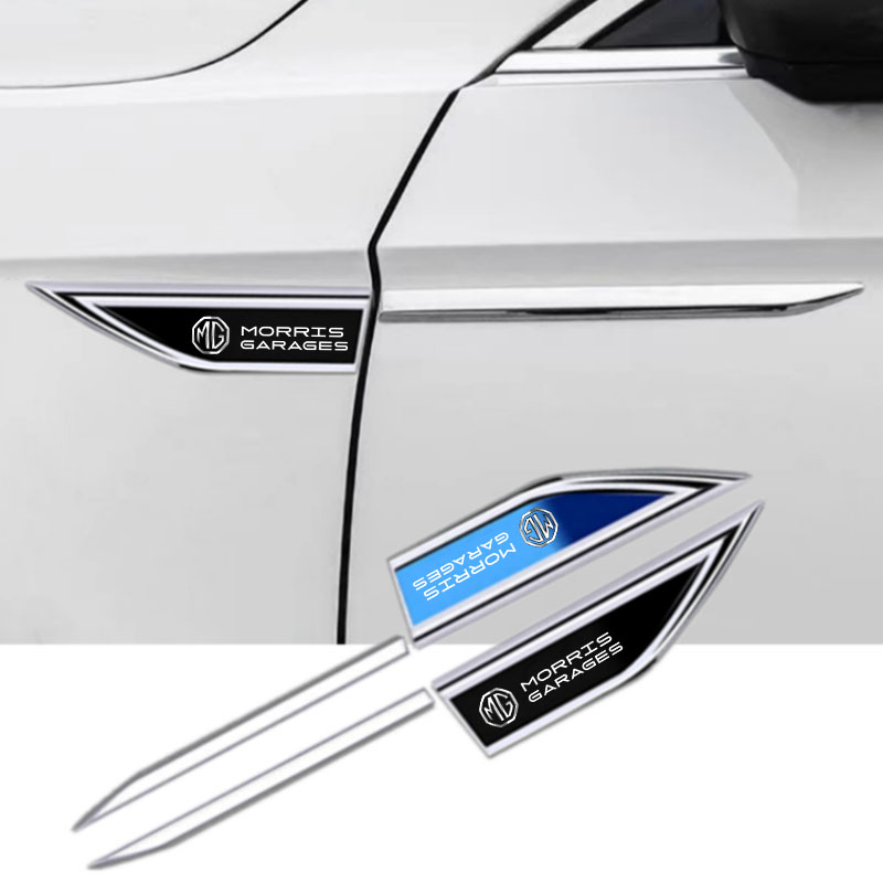 2 個車のドアフェンダーサイドブレードバッジ車体保護車の金属ステッカー MG HS EHS MG3 MG5 MG6 MG7 GT RX5 ZT RX8