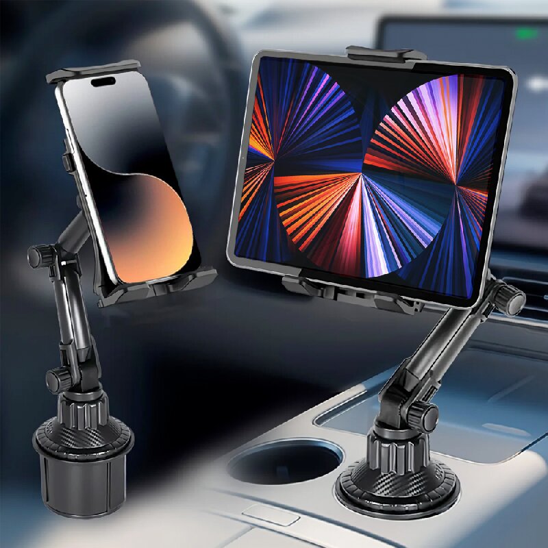 ユニバーサルカーカップタブレットスタンド電話ホルダー携帯電話ホルダードリンクボトルiPadマウントサポートスマートフォン携帯電話パッド11インチ