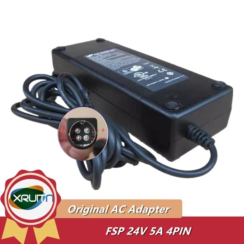 本物の FSP AD120A CA-D12 FSP150-ABB 24V 5A 120W 4PIN AC ラップトップアダプタ充電器 PROTECH PA-6822 システム電源用