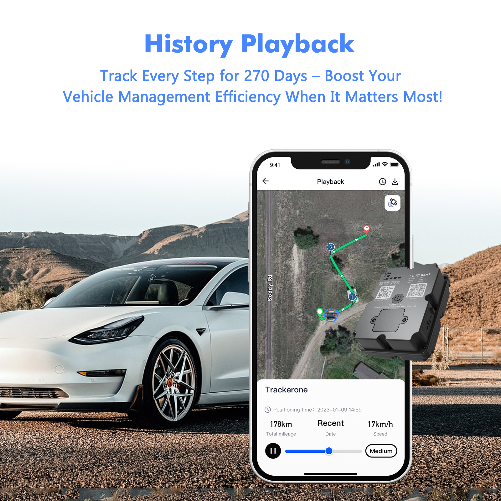 4G S20 pro GPS 車トラッカー マグネット付き 7500mAh 長持ちバッテリー 防水リアルタイムロケーター 車両監視用