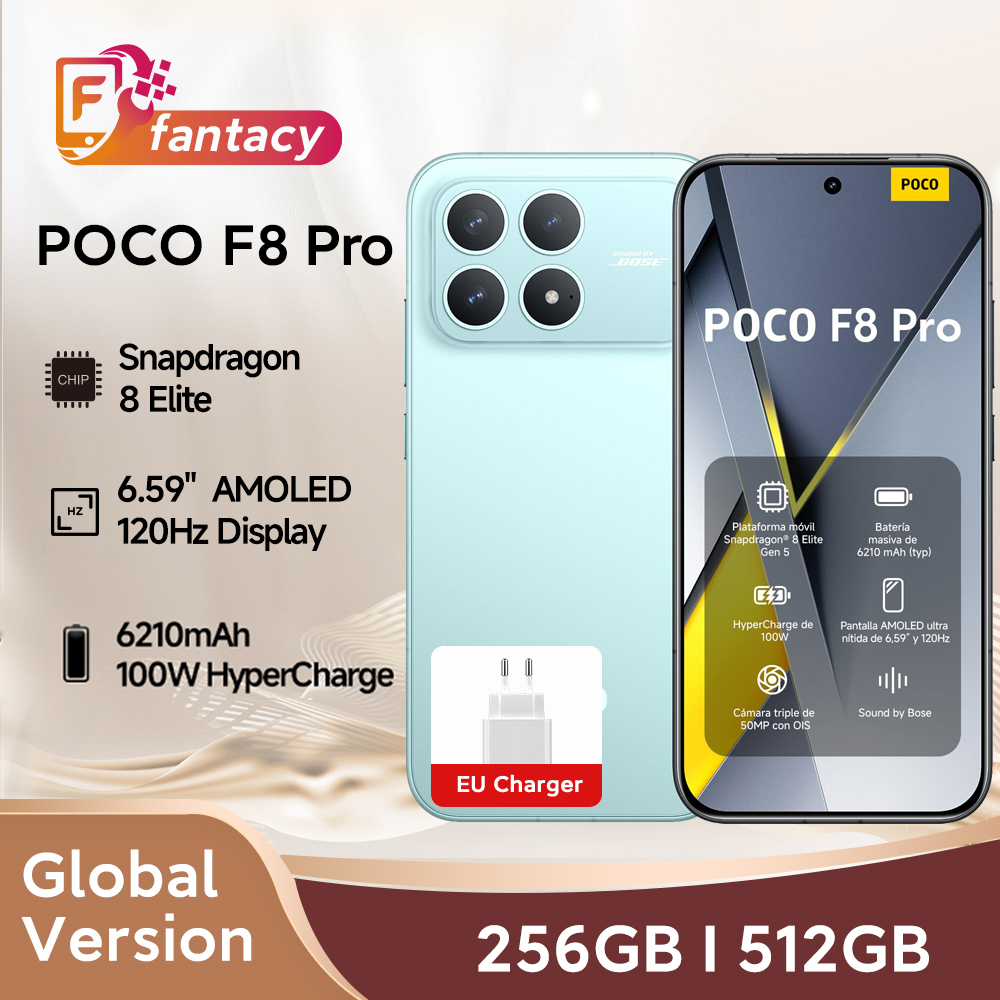 POCO F8 プログローバルバージョンスマートフォン Snapdragon8 Elite 100W HyperCharge 6210mAh バッテリー 6.59 "120Hz HyperRGB AMOLED ディスプレイ NFC