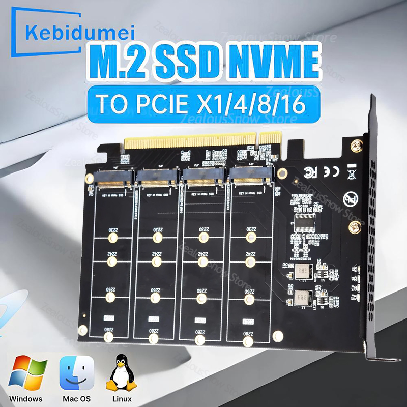 M.2 PCIE 4.0アダプター（NVMe SSDからPCIe 4.0/3.0 X1 X4 X8 X16インターフェース対応、PC用、2230 2242 2260 2280 M.2 SSDハードディスク対応）