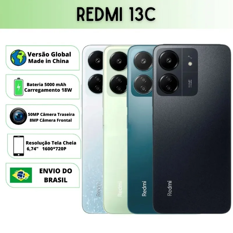 Xiaomi Redmi 13C グローバル バージョン | 4G スマートフォン、グローバル ROM、50MP カメラ、18W 充電器 携帯電話 スマートフォン