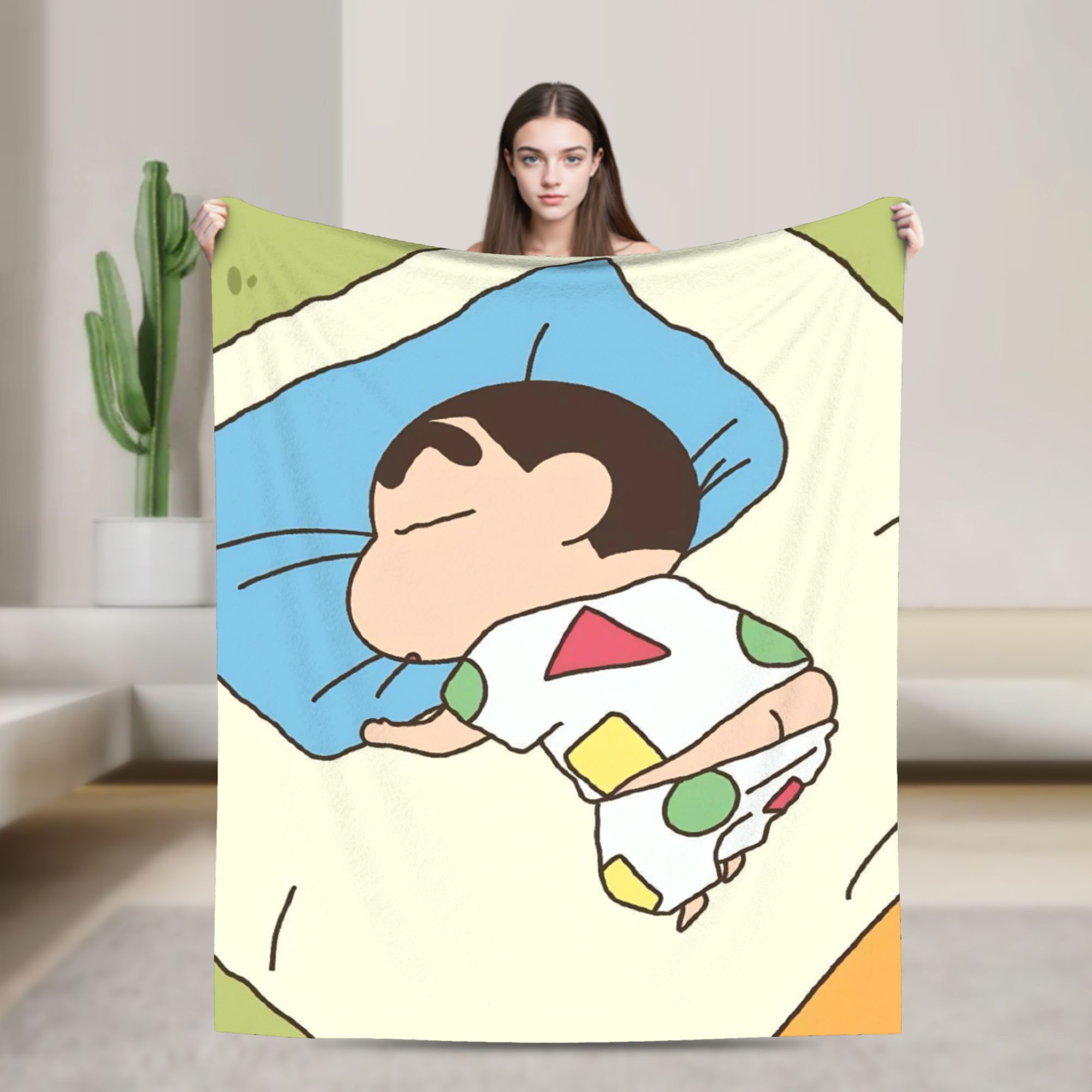 暖かい毛布旅行オフィスクレヨンしんちゃん睡眠かわいいスローブランケットフランネルベッドカバーソファベッド用ふわふわソファベッドカバー