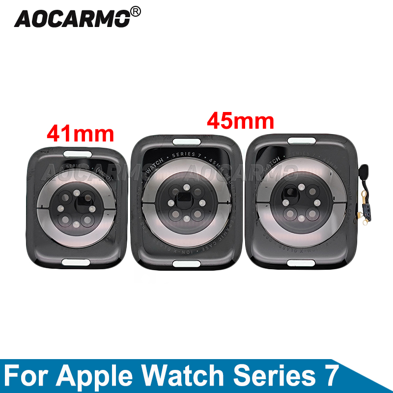 Aocarmo Apple Watch シリーズ 7 41 ミリメートル/45 ミリメートル GPS LTE 背面ガラスバックカバーワイヤレス充電コイルフレックス交換部品
