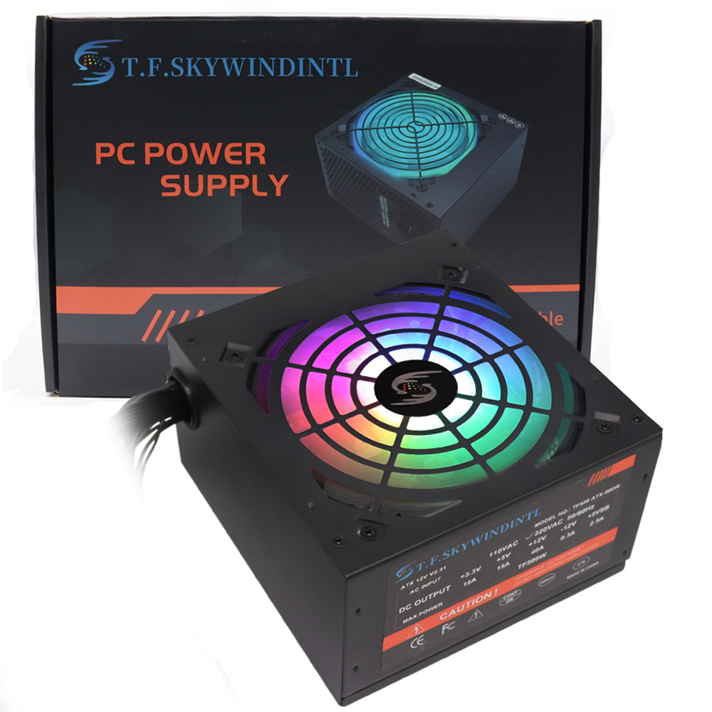 Fonte 500w PSU12V PC電源 オフィス用 500W 24ピン ATX コンピュータ電源 PSU 500W PCゲーミング電源 PCゲーマーソースゲーム