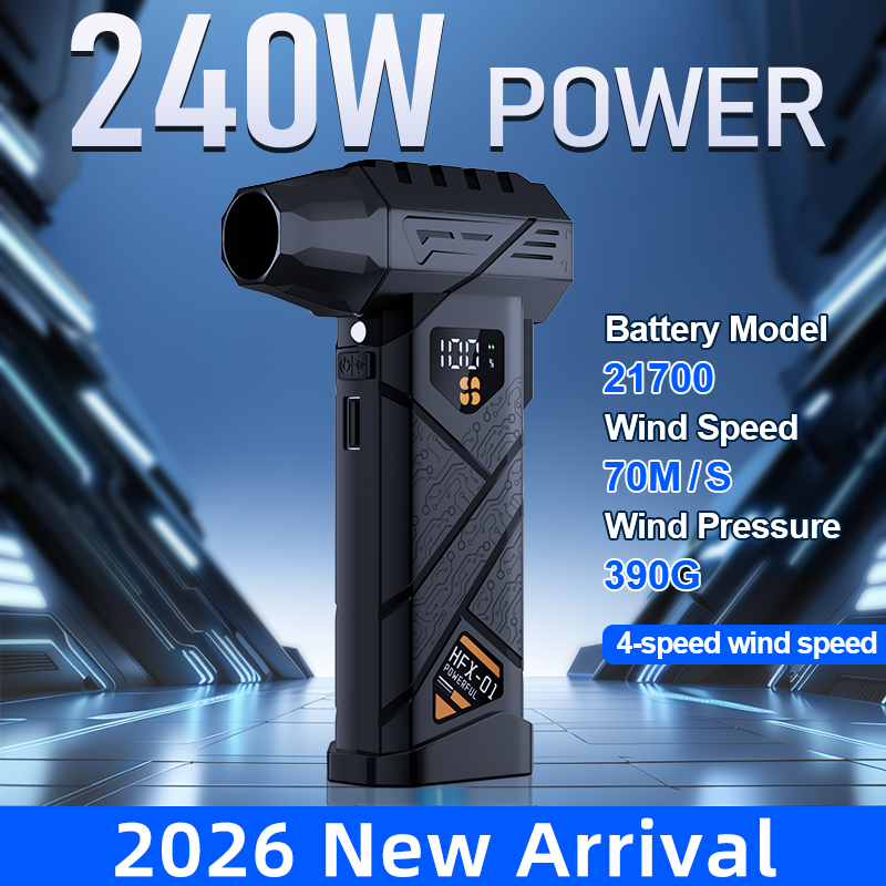 580000 RPMの強力なターボブロワー コードレス集塵機 高速ブラシレスモーター 380gの送風力 パワーバンク機能付き