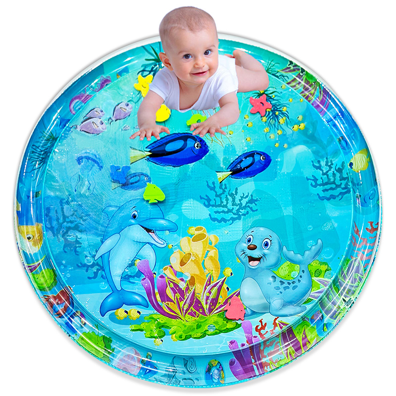 1pc 100 センチメートル大ベビーウォーターマットイルカアザラシパターン PVC インフレータブルラウンドプレイマットクッションキッズギフト