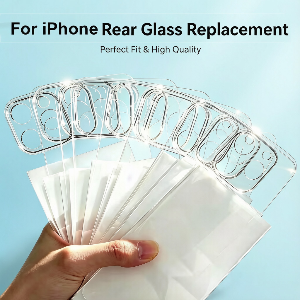 大きな穴透明バックガラス交換 iPhone 8 プラス X XS 最大 XR 11 プロマックス 12 ミニ 13 SE2020 バッテリードアパネル部品
