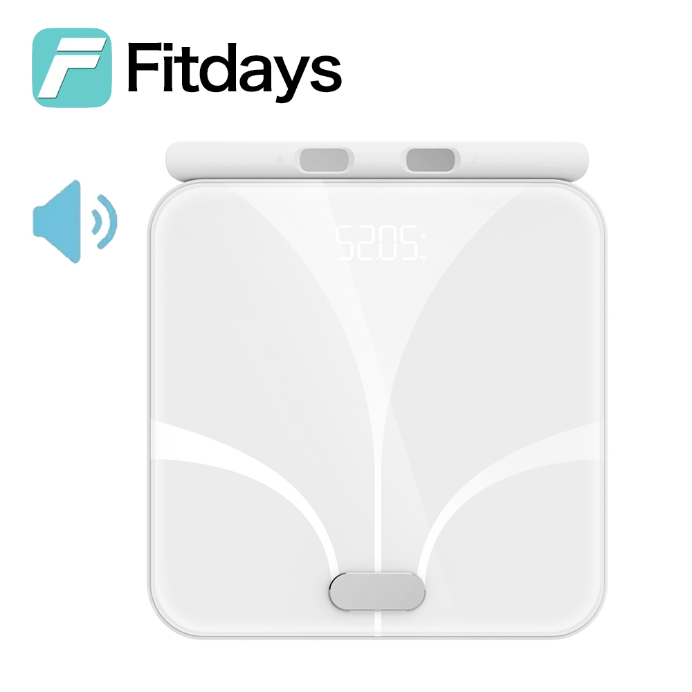 Fitdays 8電極体脂肪計 体脂肪・体水・BMI測定 スマート体重計 音声ブロードキャスト機能付き