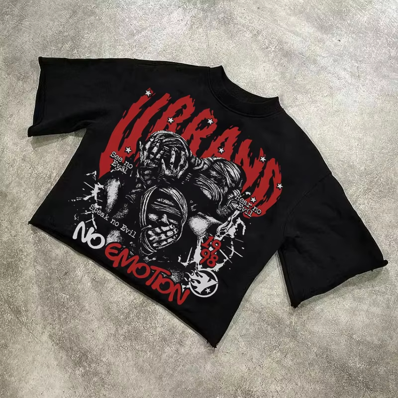 私たちはすべて一人で抽象的な人間の顔グラフィックプリントコットン Tシャツ男性 Y2K 半袖オーバーサイズヴィンテージ tシャツ