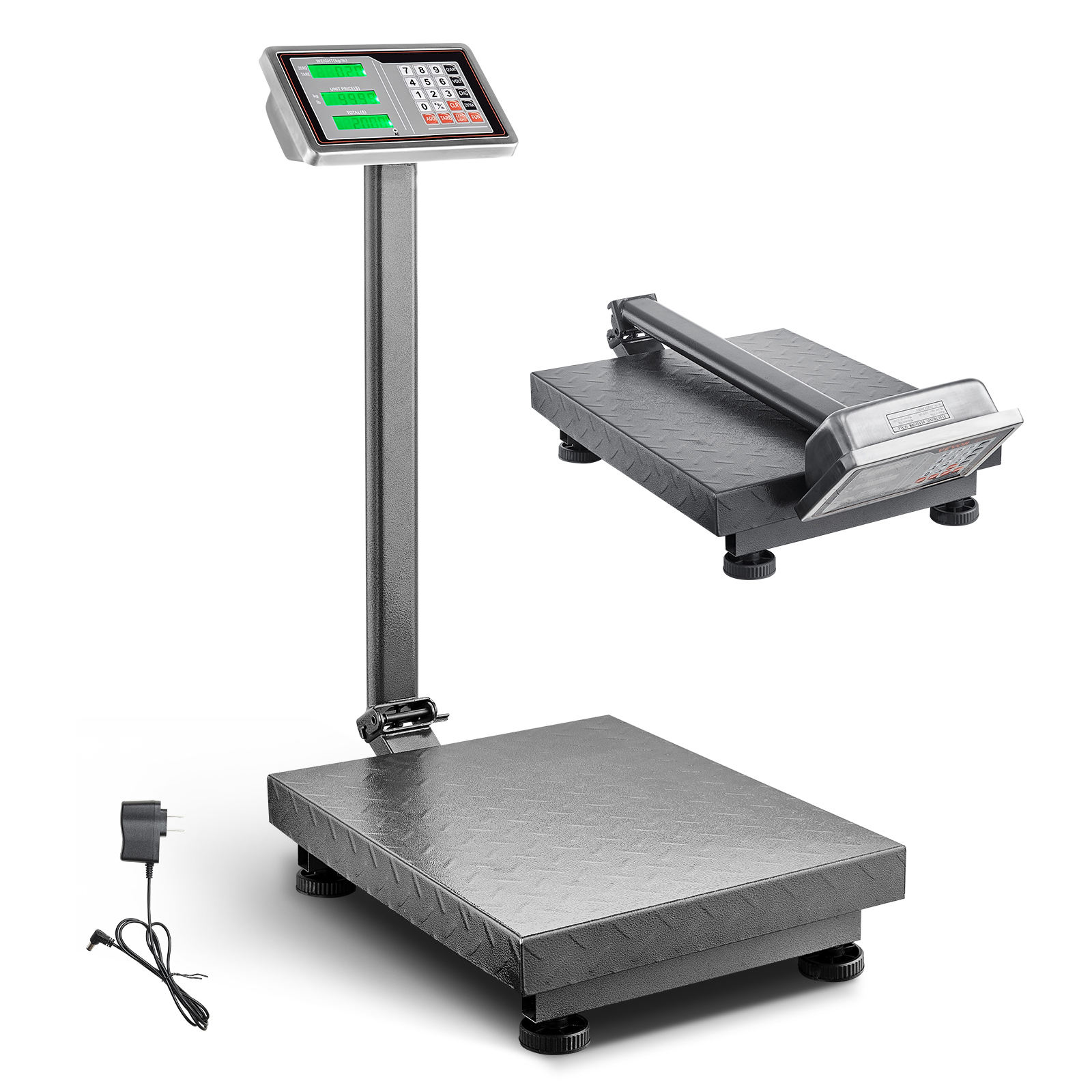 SucceBuy 660Lbs コンピューティングデジタルプラットフォームスケール 0.1LBS 精度フロアスケール LB/KG 高精細ディスプレイ付き ボックス荷物用