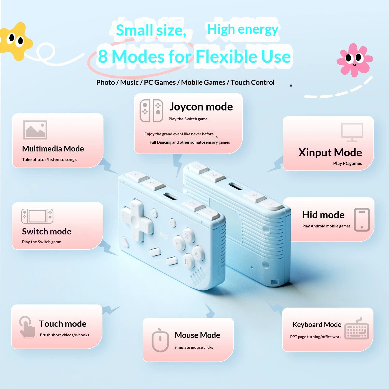 IINE ミニ レトロ コントローラー Gen 2 - 短いビデオ用の長いバッテリー寿命を備えたポータブル Bluetooth ページ リーダー 電子書籍 電話ハンドル