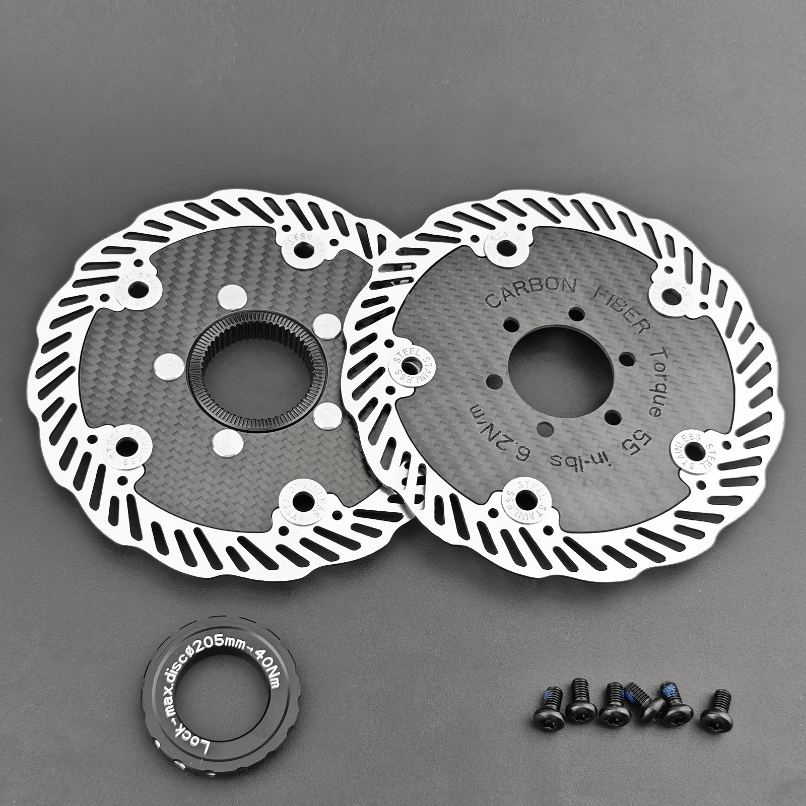 140/160mm カーボンファイバーバイクディスクローター、MTB 用超軽量高強度ディスクブレーキパッド