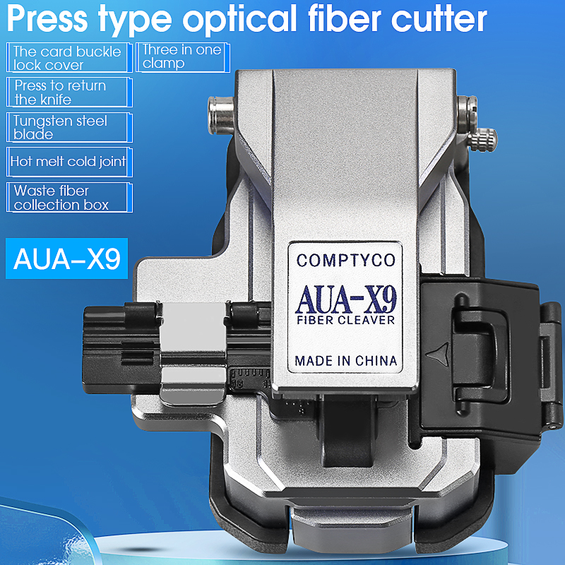 COMPTYCO AUA-X9 高精度ファイバークリーバー光ファイバーケーブル切断ナイフ FTTH 光ファイバー切断ツール 24 表面刃