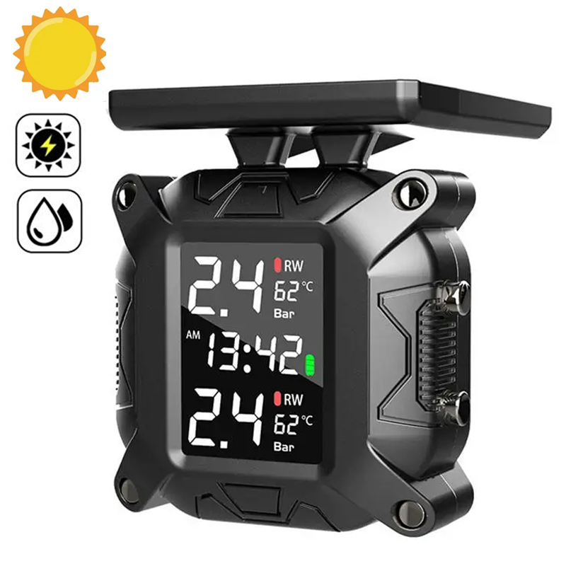 オートバイ TPMS 太陽光発電タイヤ空気圧モニターリアルタイムタイヤ空気圧監視システム温度センサー警報システム