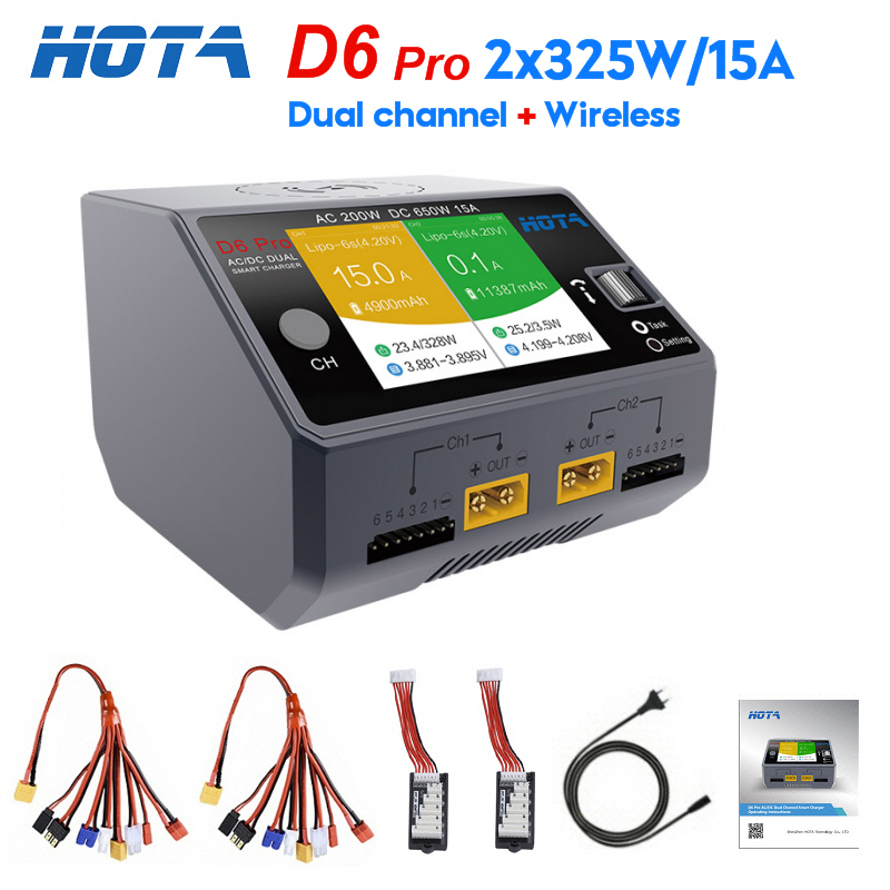オリジナル HOTA D6 プロ AC 200 ワット DC 2x325 ワット/15a チャンネルスマートバッテリー充電器放電器リポ充電器 Rc ドローン用スペアパーツ