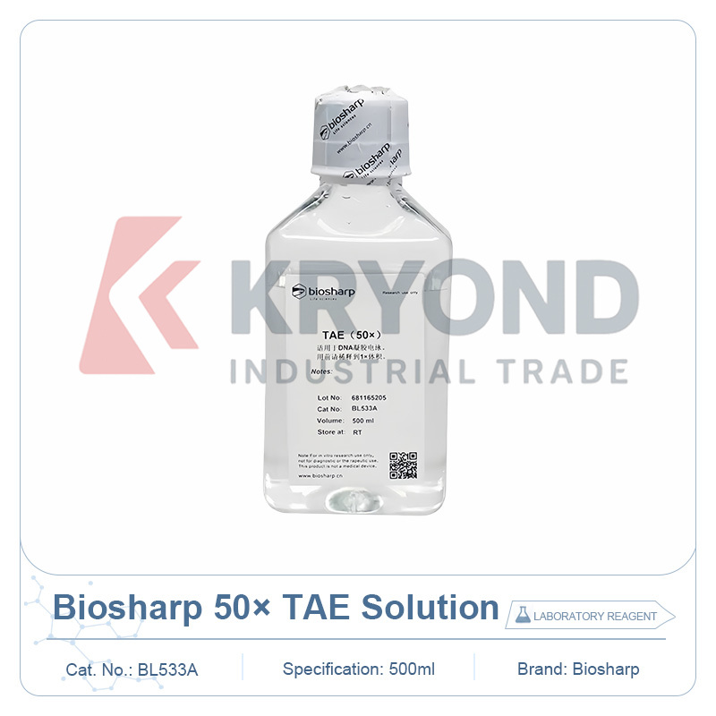 BIOSHARP BL533A 50倍濃度 TAEバッファー溶液 トリス酢酸EDTA DNA電気泳動実験用試薬 分子生物学実験室用 500ml