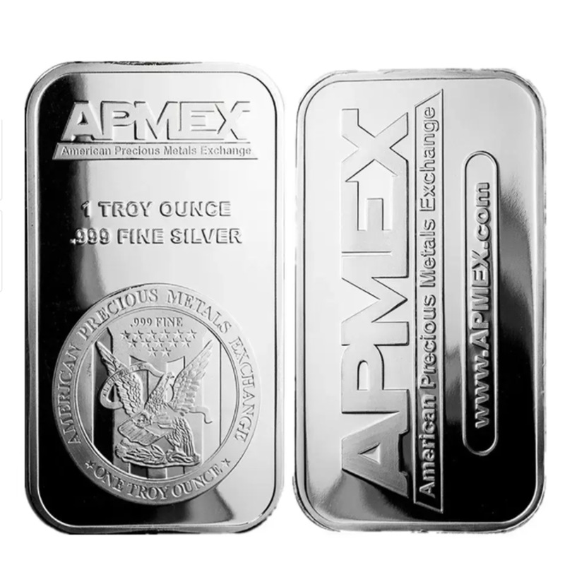APMEX シルバーメッキバー 1 トロイオンス 999 シルバーアメリカン地金鉄/亜鉛工芸家の装飾お土産ギフト用