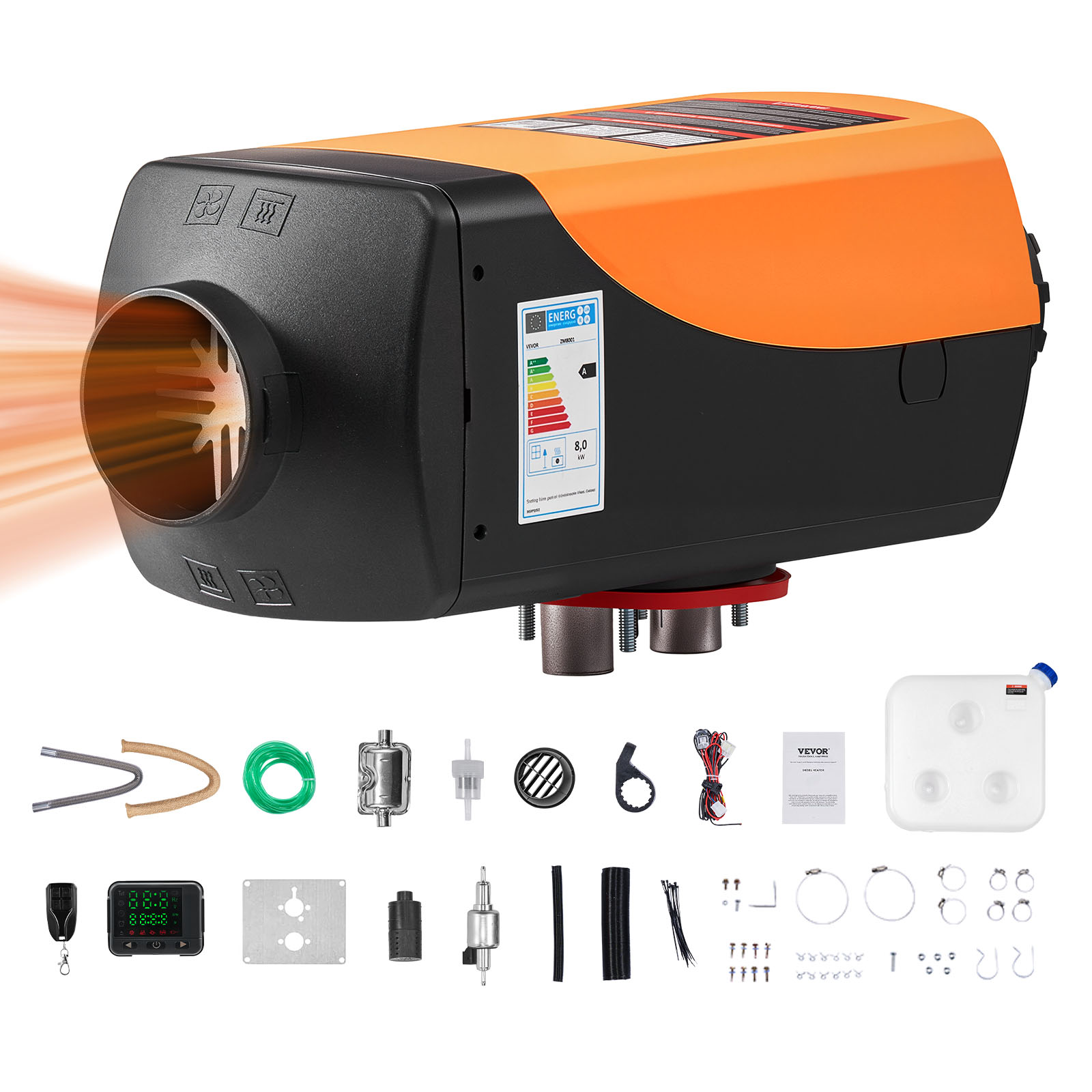 SucceBuy 8KW ディーゼルエアヒーター 12V ディーゼルヒーター リモコン付き 10L 燃料タンク ディーゼルパーキングヒーター RV トレーラー キャンピングカー用