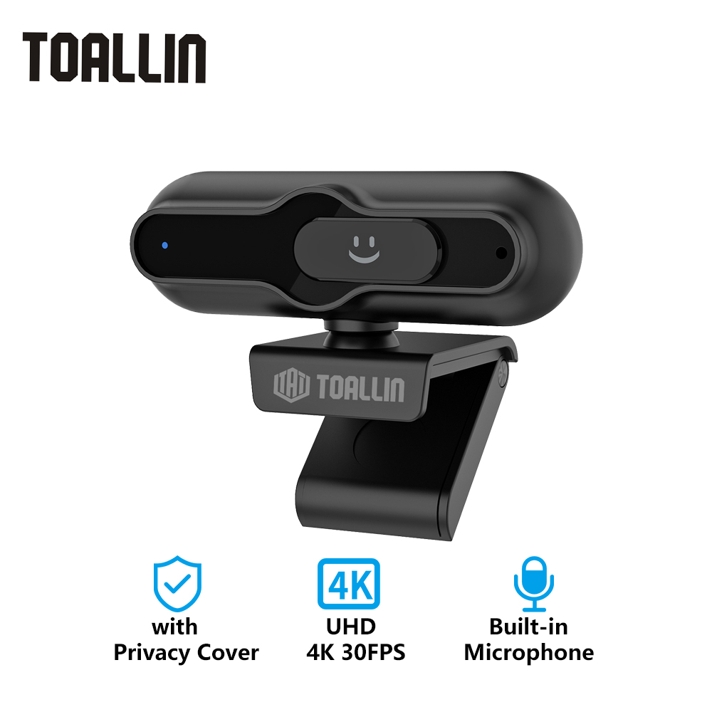 TOALLIN ミニUSBカメラ ストリーミングウェブカメラ 4K UHD、オートフォーカスウェブカメラ、ノイズキャンセリングマイク付き（TikTok/YouTube/Zoom対応）