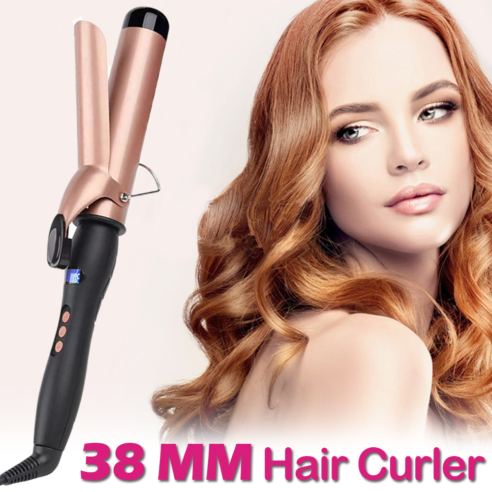 ヘアアイロンプロのヘアカーラー充電式セラミックスタイリングツールマイナスイオンヘアケアローラーカーリングワンド 38 ミリメートル