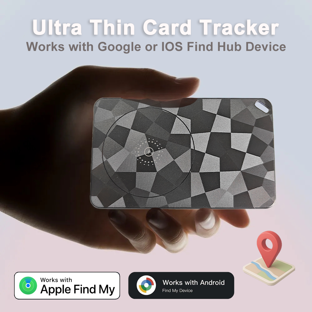 Apple/Android 用ワイヤレス GPS トラッカー カード Find My 超薄型ロケーター キー ペット 荷物 財布 猫 犬 ワイヤレス充電